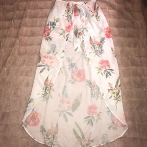 Fashion Nova floral shorts with skirt overlay